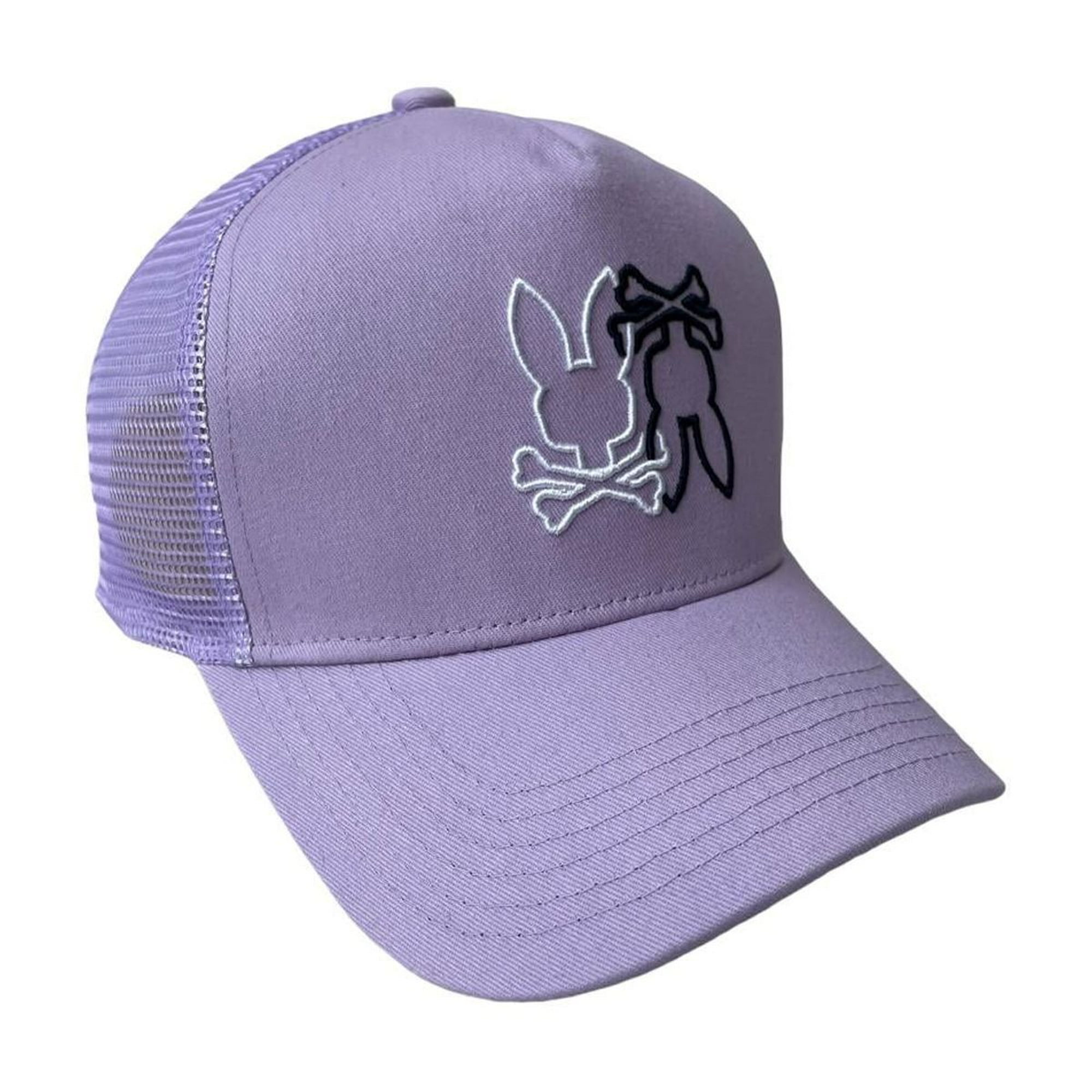 Gorra visera curva psycho bunny lila logo bordado