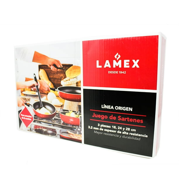 Sartén CINCO By Lamex 28 Cm Rojo De Aluminio Fundido – LAMEX