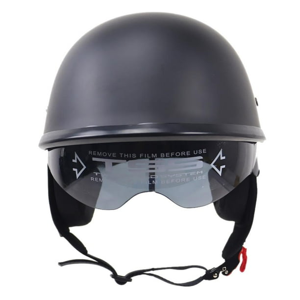 Casco de moto unisex casco jet casco scooter casco negro carcasa L Zulema Casco  de la motocicleta de la mitad del casco