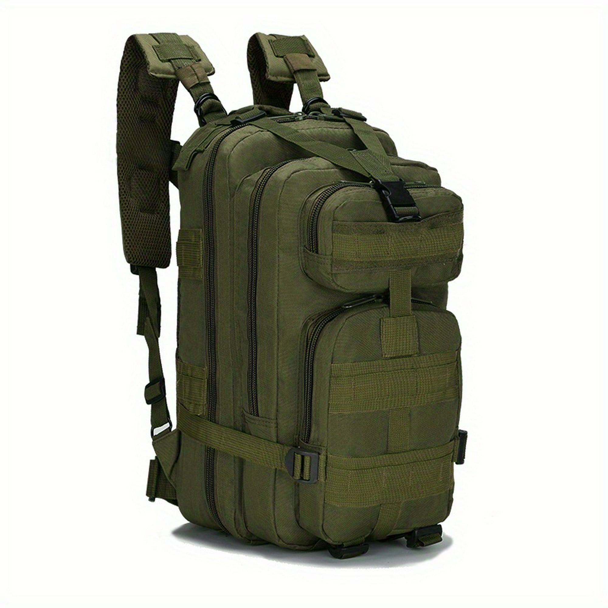 Mochila táctica Militar Bolsa de senderismo al aire libre Camping Caza  Bolsa de viaje -25L, verde militar