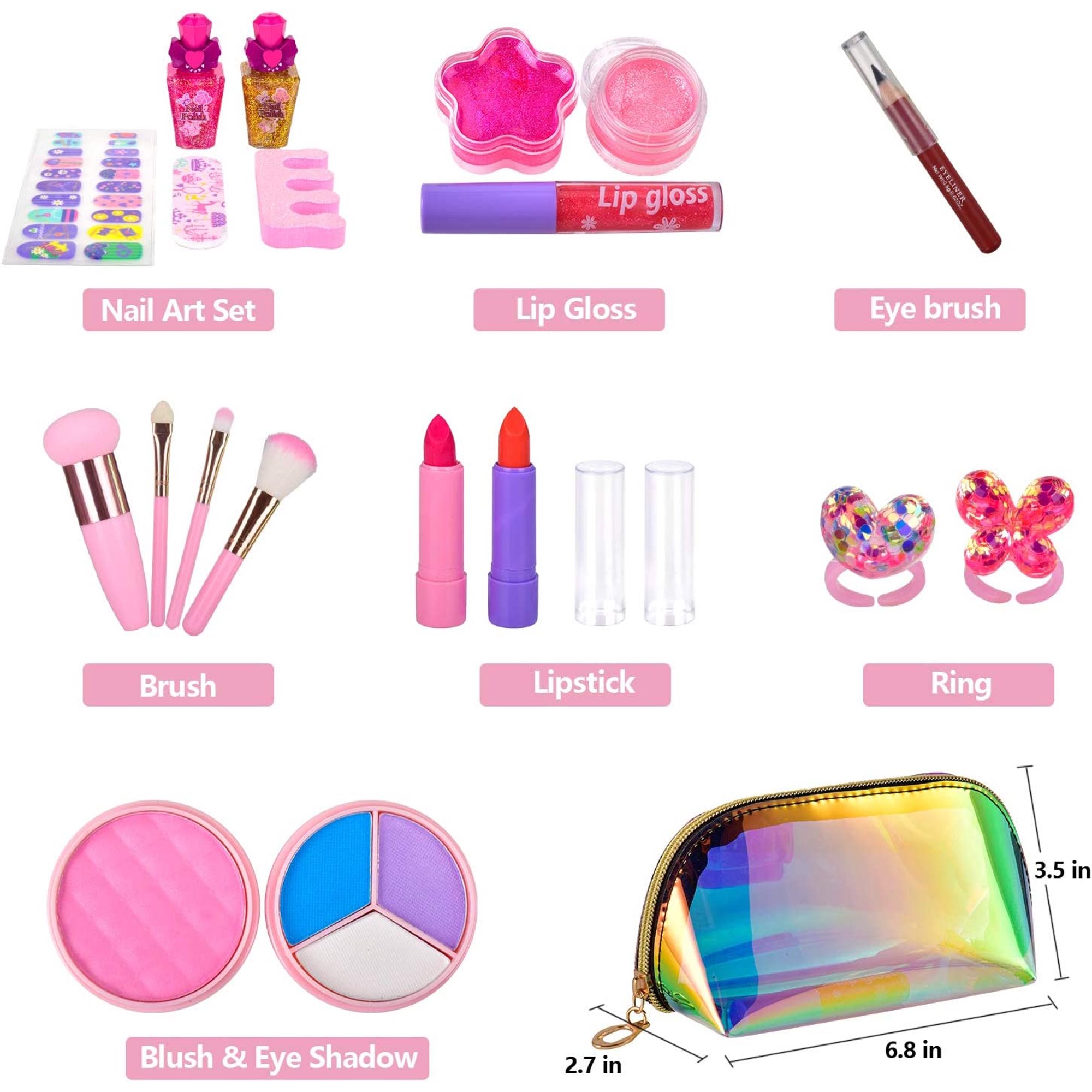 Kit de maquillaje para niños para niñas, juguete de maquillaje lavable real  para niña, pri Teensymic Teensymic
