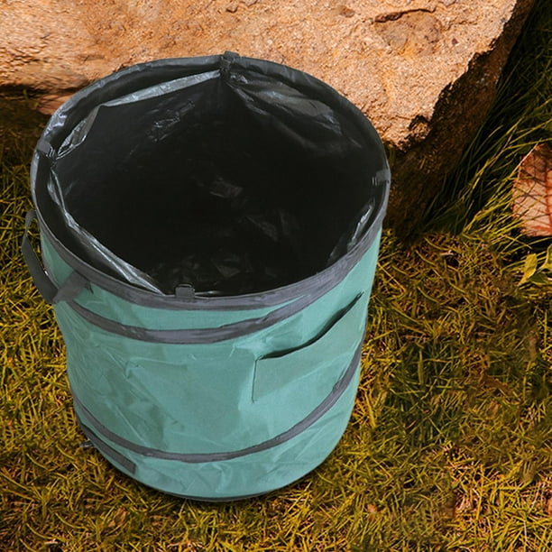 Cubo de basura para , cesto de ropa sucia reutilizable plegable, 13 galones  con tapa con cremallera, shamjiam bote de basura al aire libre