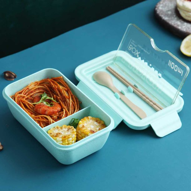 Comprar Fiambrera versátil de 1900ml con divisores, cubiertos, estuche de  almacenamiento de alimentos para preparación de comidas diarias para  estudiantes, para picnics de trabajo