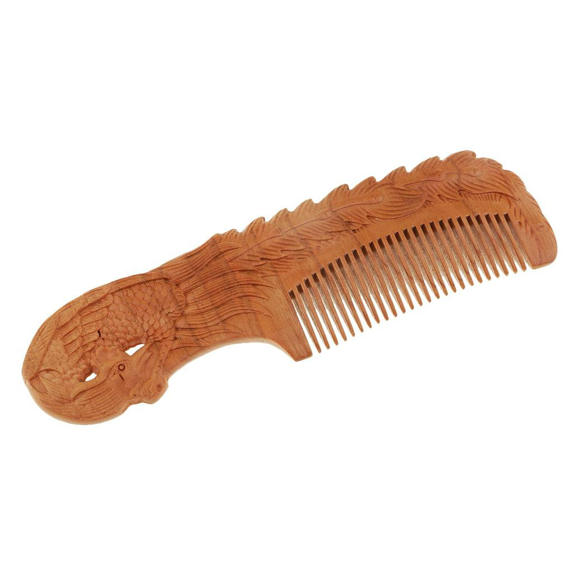 Peine Irfora Peine para el cabello de madera Peine de madera de dientes  finos para mujeres Peine de sándalo desenredante natural sin estático  Irfora Peine