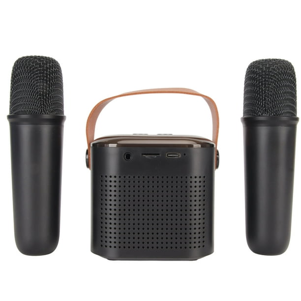 Máquina de Karaoke Altavoz Bluetooth portátil con 2 micrófonos inalámbricos.2024