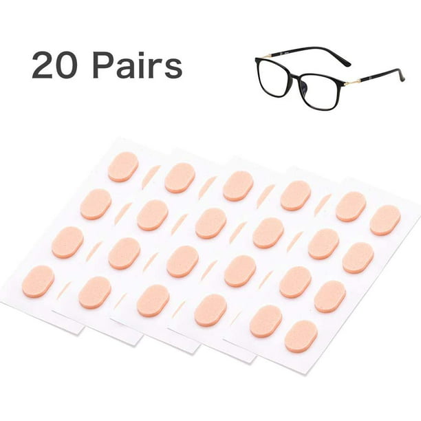 20 pares de almohadillas para la nariz para gafas y 4 soportes para gafas  almohadillas adhesivas de silicona para gafas, almohadillas para la nariz  para pegar en gafas, gafas de lectura, gafas