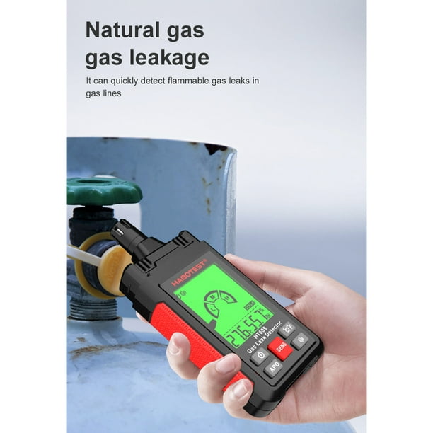 Detector de fugas de gas, detector de gas natural con alarma audible y  visual.