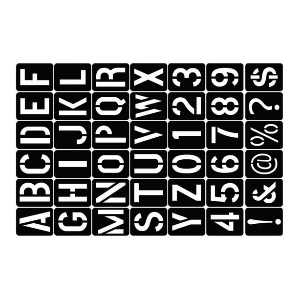 Plantillas de letras del alfabeto de 1 pulgada para pintar, paquete de 70  plantillas de letras y números con letreros para pintar sobre madera
