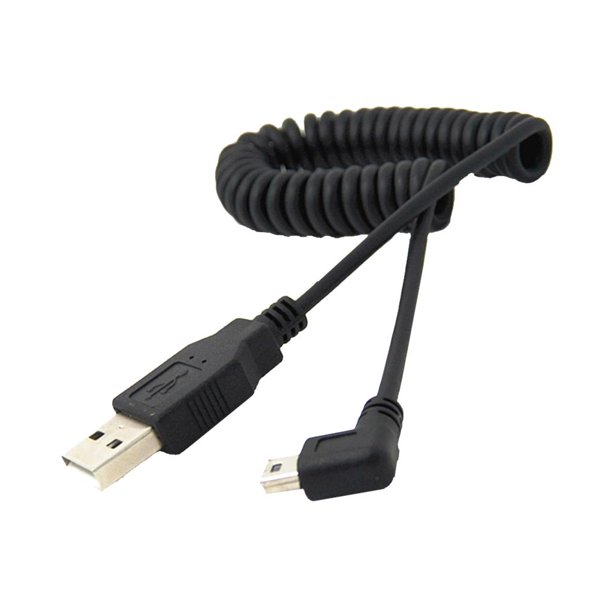 USB a Mini USB cable de carga USB tipo B macho recto a mini USB ángulo  izquierdo macho 1 - largo