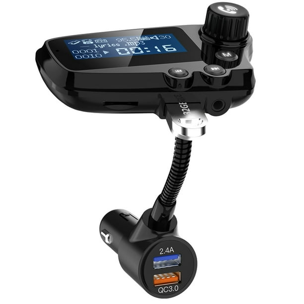 Inalámbrico Bluetooth Transmisor FM Coche Reproductor de Música MP3  Sunnimix Adaptador de audio Bluetooth para coche