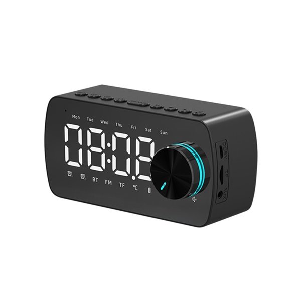 GENERICO Radio Reloj Despertador Digital Parlante Bluetooth Rojo