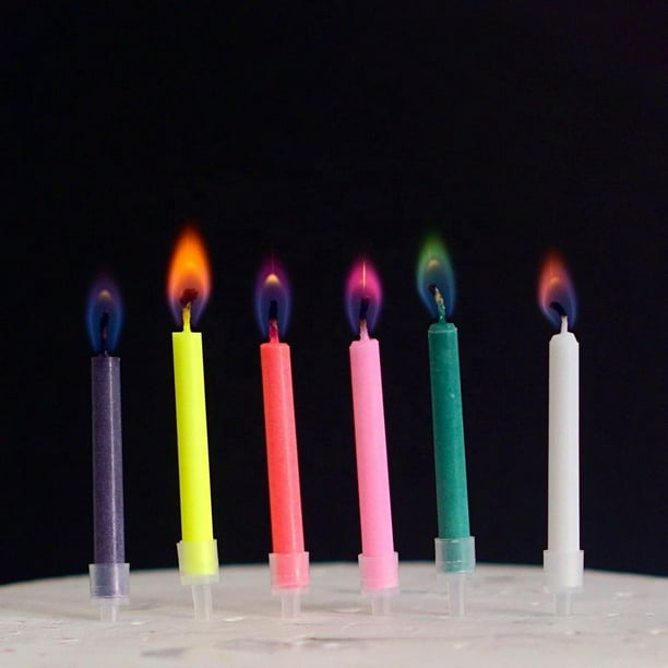 velas con la llama de colores