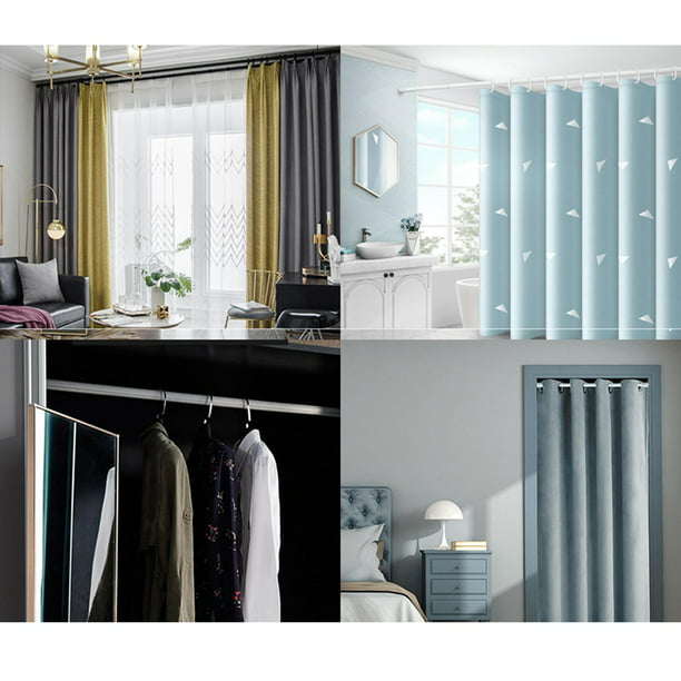 Barras de cortina extralargas de 120 a 170 pulgadas, barra de cortina  blanca resistente de 1 pulgada con 4 soportes ajustables para ventanas