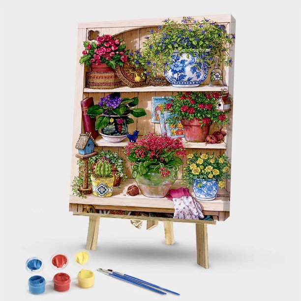 Cuadros Decorativos Pintura al óleo de flores por números, cuadro de  lienzo, arte de pared artesanal, decoraciones para el hogar Ehuebsd Nuevos  Originales