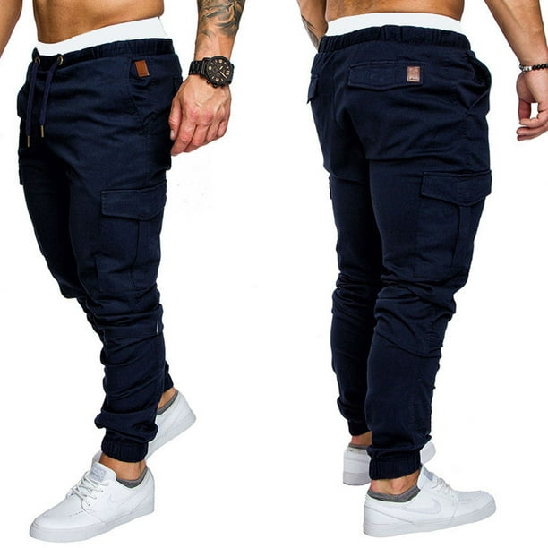 Pantalones de chándal para hombre Pantalones de chándal deportivos  Pantalones largos casuales de corte ajustado XBTCLXEBCO Caqui, Extra Grande