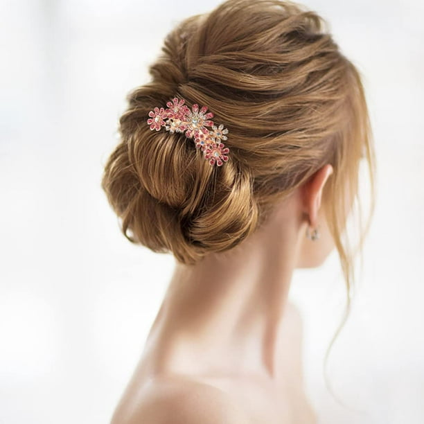 Peinetas para el cabello de flores, peine para el cabello de boda de  flores, accesorios para