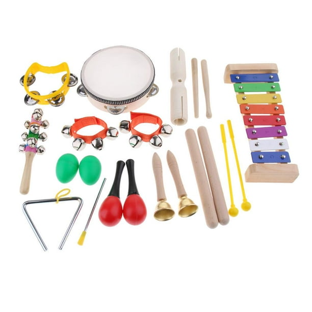  Smarkids Instrumentos musicales para niños pequeños, instrumentos  musicales de percusión afinados con precisión prémium para niños y niñas,  juego de juguetes educativos para niños y niñas con flauta xilófona,  pandereta, maraca