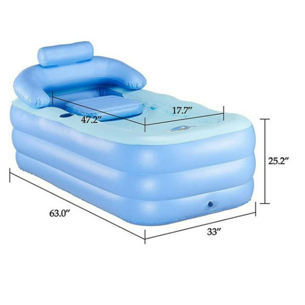  WHKFD - Bañera hinchable, el tubo familiar plegable, el bañera  para adultos, el baño aislante para el control del aislamiento del agua  (Forma: sin tapa, dimensiones: 25.6 in de diámetro x