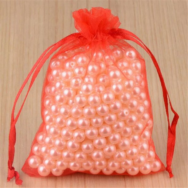 BOLSA DE ORGANZA ROJO 13x18cm