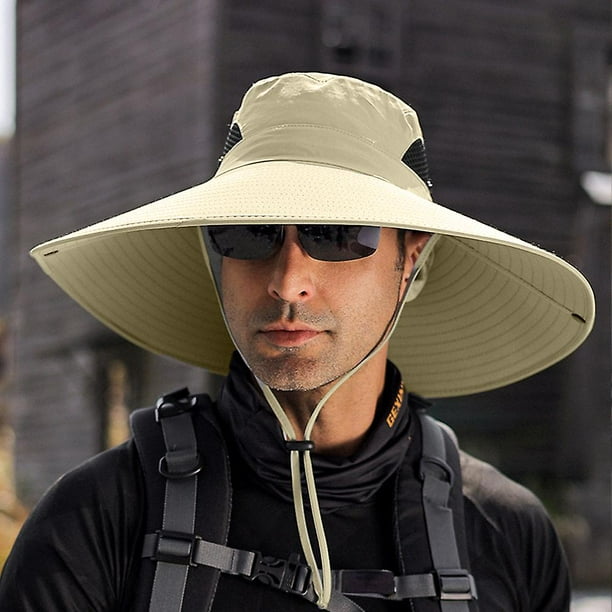 Sombrero de circunferencia de 60cm, sombrero de pescador masculino, sombrero  de sol de secado rápido, protector solar antiultravioleta para exteriores,  transpirable