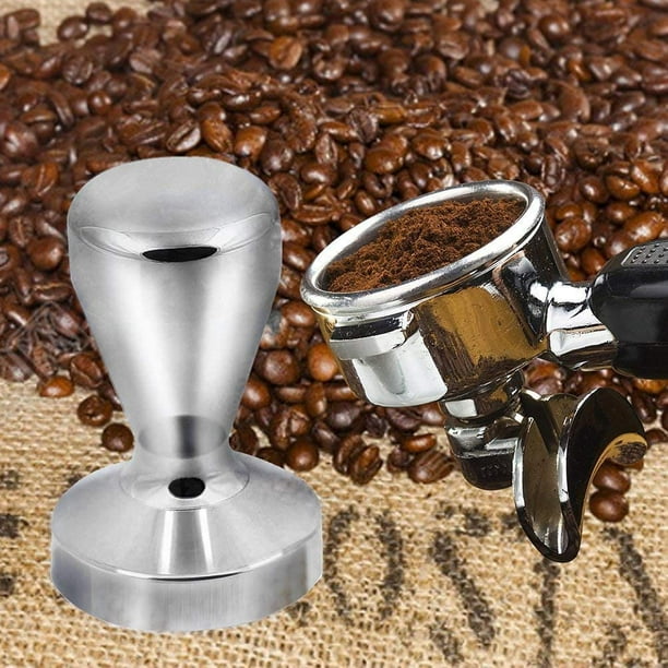 Prensador de café de acero inoxidable de 51mm, prensador de café,  accesorios de cocina para café expreso con cojín de silicona Excelente  Rendimiento ER000968SX