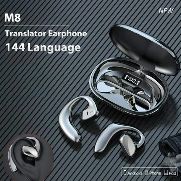 Auriculares Traductores De Voz Negros Y Negros Language Wire