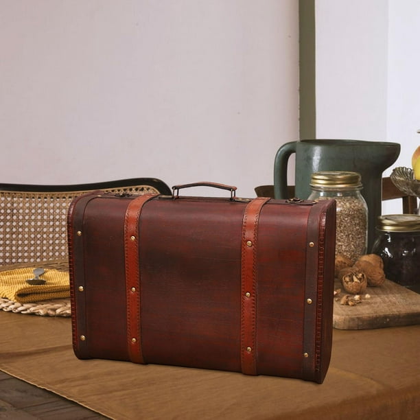 Maleta vintage, maleta vintage, caja de almacenamiento de viaje, maleta de  cuero vintage, maleta pequeña, accesorios de fotografía, para decoración