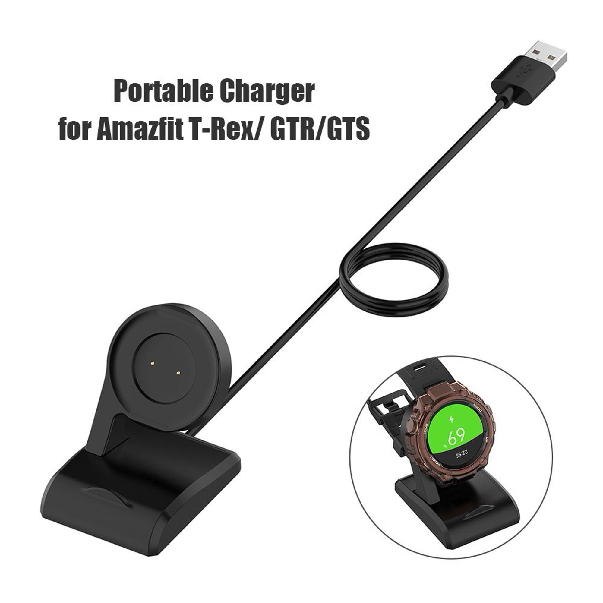 Cable Cargador Para Reloj Amazfit Trex/gtr 42mm/47mm/ Gts