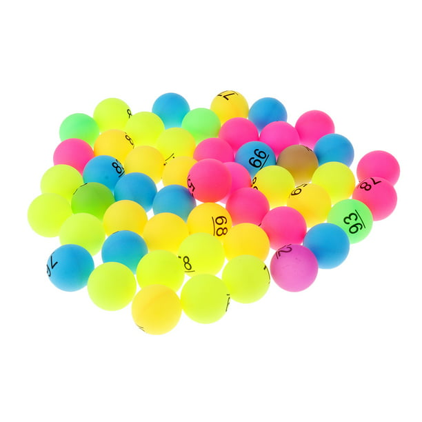 Conjunto de 50 Pelotas de Ping Pong de Colores, Numeradas del 51 al 100,  Material de Sunnimix