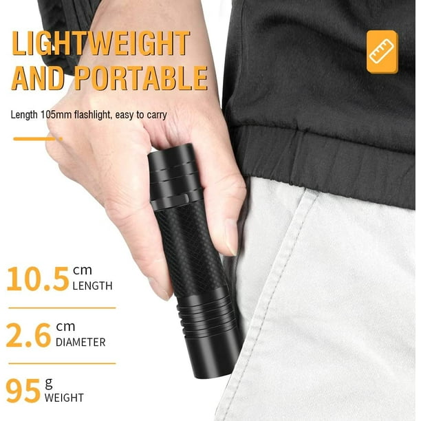 Linterna ultra potente, mini linterna LED TYPE-C recargable 800
