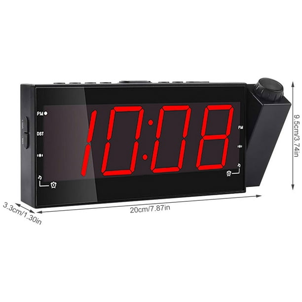 Reloj despertador con Radio FM, pantalla de visualización de