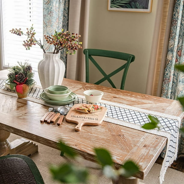 Caminos De Mesa Comedor,Boho Caminos De Mesa Rústicos Rayas