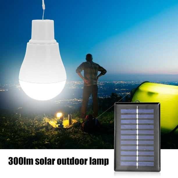 Bombilla Solar de 5V y 15W LED, recargable por USB, Lámpara portátil de  Panel de Energía Solar para Jardín y Campamento de Ehuebsd