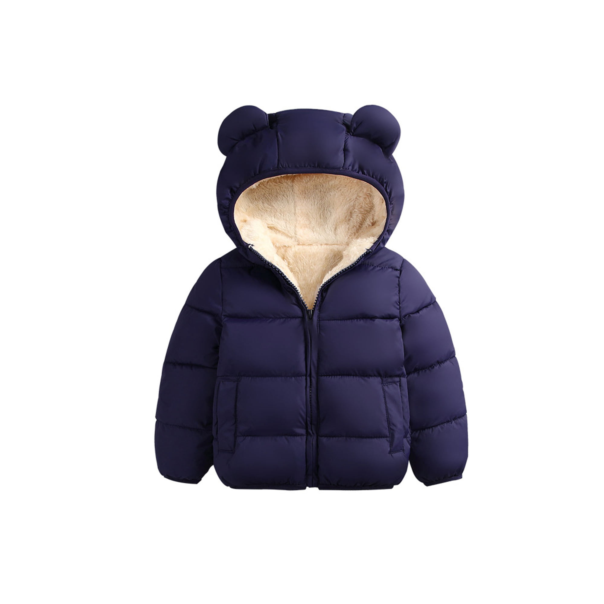 Abrigo de invierno con capucha para bebé niño, cálido, resistente al  viento, ropa de abrigo de dibujos animados, 6 meses a 5 años (azul, 3-4  años)