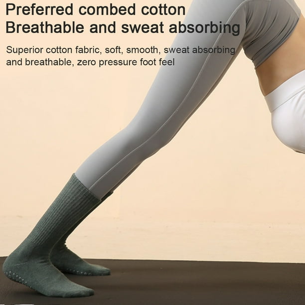 Calcetines de yoga con empuñaduras para mujer, calcetines