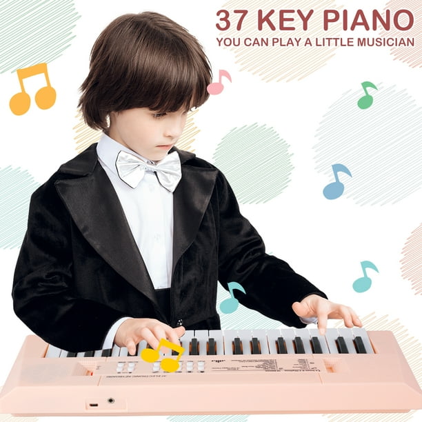 Junlucki piano de teclado infantil, teclado de piano portátil, 37 teclados,  instrumentos musicais de piano elétricos, para aniversário/Natal de 3 anos  ou mais (pó) : : Brinquedos e Jogos