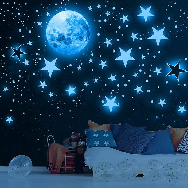 Estrellas y lunas luminosas fluorescentes – +Decor