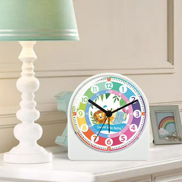 Reloj despertador analógico creativo, con lámpara de noche, con