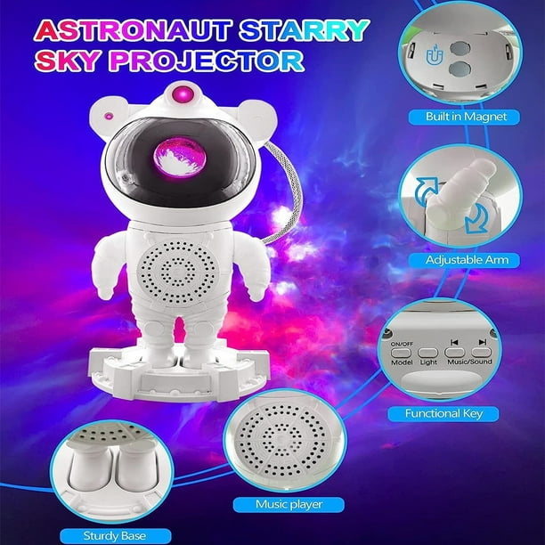 Astronauta Proyector modelo 3 con parlante Bluetooth - Lámpara Luna