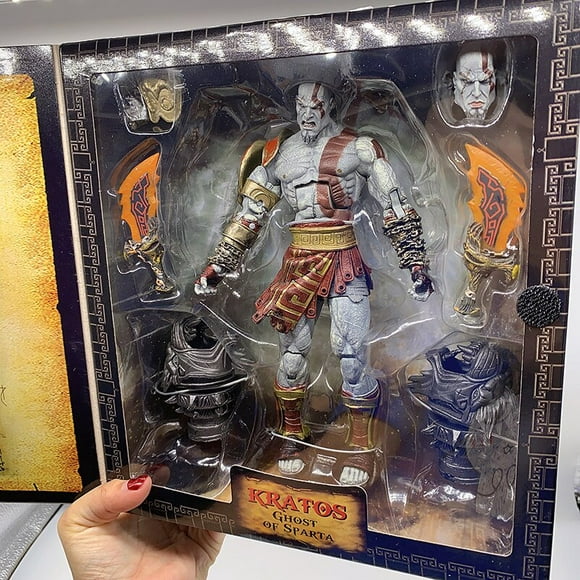 figura de acción neca god of war mesurost of sparta kratos en ares armor w modelo de coleccionista mantequilla en caja de regalo zhangmengya led