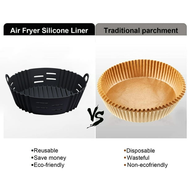 Revestimiento De Freidora De Aire Air Fryer Liner Antiadherente  Reutilizable Silicona Freidora Vapores Cesta Utensilios de cocina Sywqhk  Libre de BPA