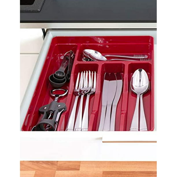 Soporte para cubiertos de cocina de Organizar tenedores, cuchillos,  cucharas 4 compartimentos Cubiertos Cubiertos Soporte para estantes para  Soledad Soporte para cubiertos de cocina