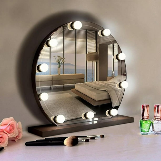Maquillaje espejo de tocador luces USB, espejo de 5 modos , espejo  cosmético de sin marco con Control inteligente, 10 shamjiam Maquillar las  bombillas de las luces del espejo