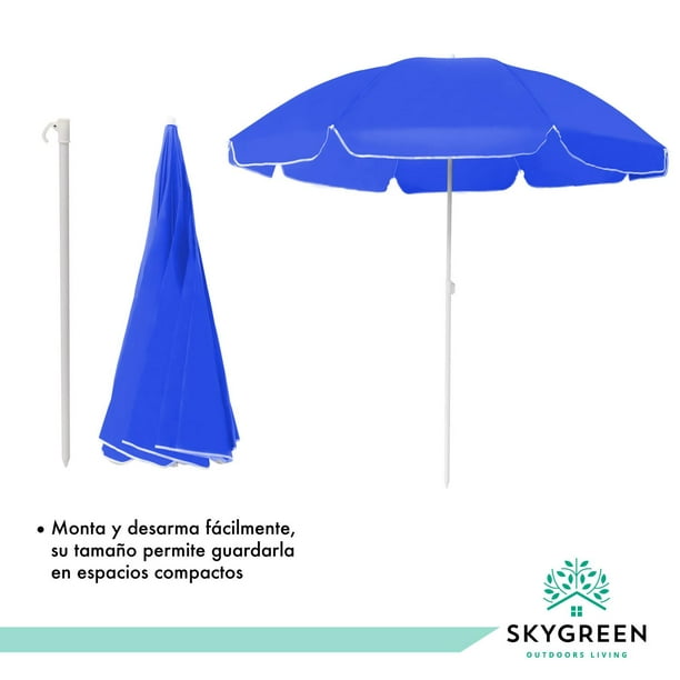  HXSM Sombrilla grande azul playa paraguas al aire libre  Sombrilla redonda mercado paraguas impermeable poliéster toldo con bolsa de  transporte (7.9-11.2 ft) : Patio, Césped y Jardín
