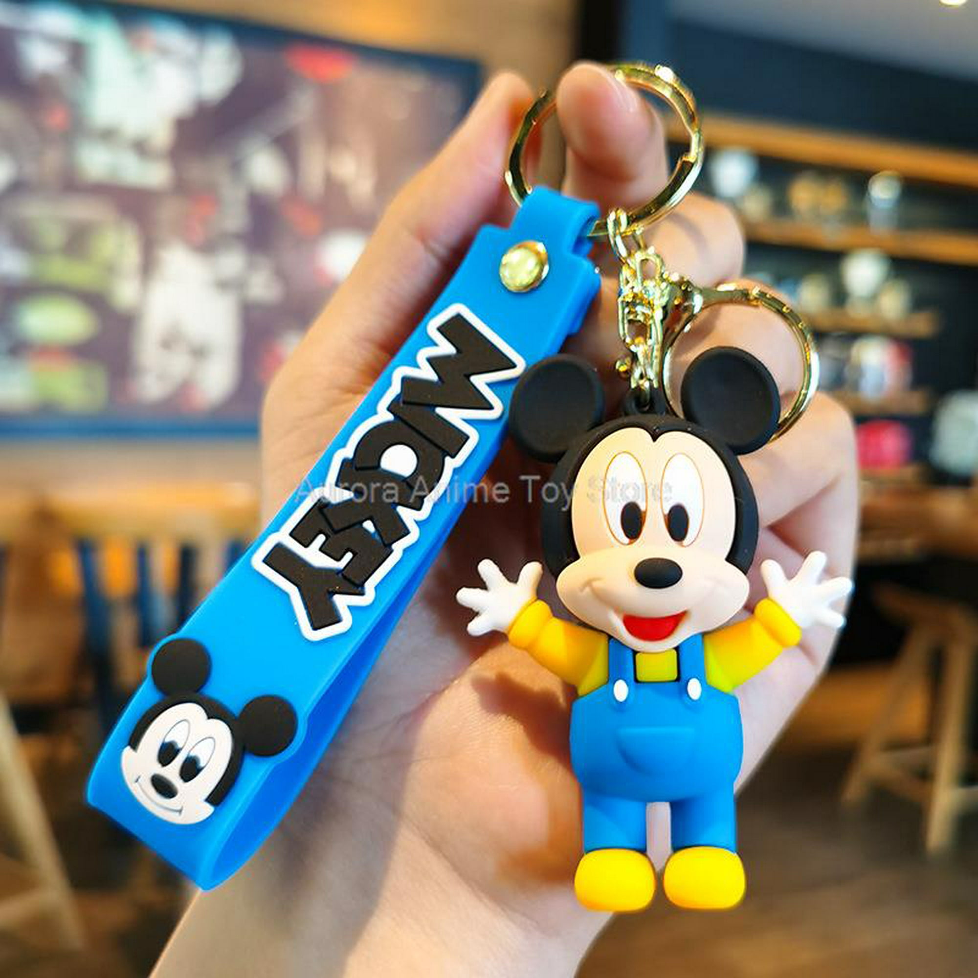 Anime Disney Keychains Bulk Wholesale Cartoon Mickey Mouse Minnie Figure  Keychain Donald Duck Model Kid Toys Kawai Children Gift