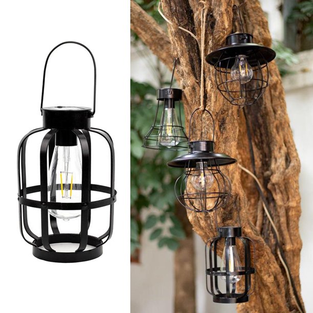 1 lámpara de farol solar, luces de jardín solares, luces de hadas  decorativas para Patio atado Sharpla Lámpara de exterior Linterna