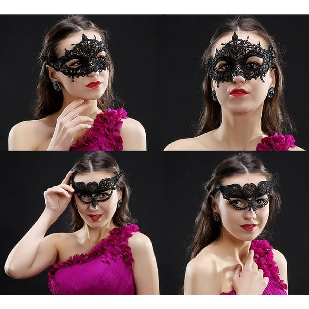 Máscara veneciana para mujer, máscara veneciana de encaje, fiesta de  graduación de Halloween JM