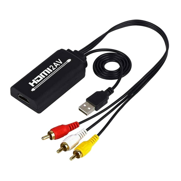 Cables Direct Online HDMI a RCA Audio y Video Convertidor compuesto CVBS  Adaptador AV HD TV 1080P (negro)