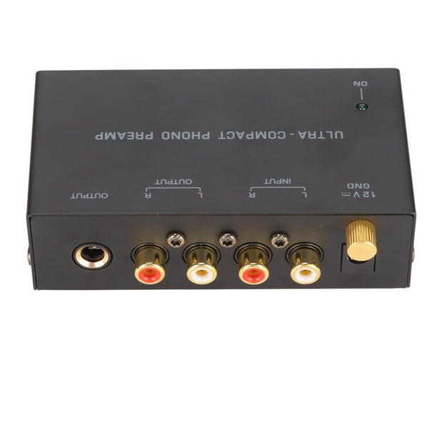 Preamplificador de tocadiscos Phono amplificador Phono Entrada RCA Estéreo  negro PP400 para tocadiscos