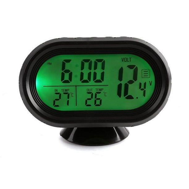 Coche Auto LCD Reloj Digital Termómetro Temperatura Voltaje